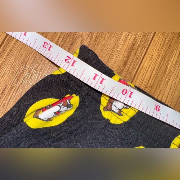 Buc-ees Logo Pajama Boxer Black Shorts Elastic Waist Button Fly Size Adult small - Picture 5 of 5